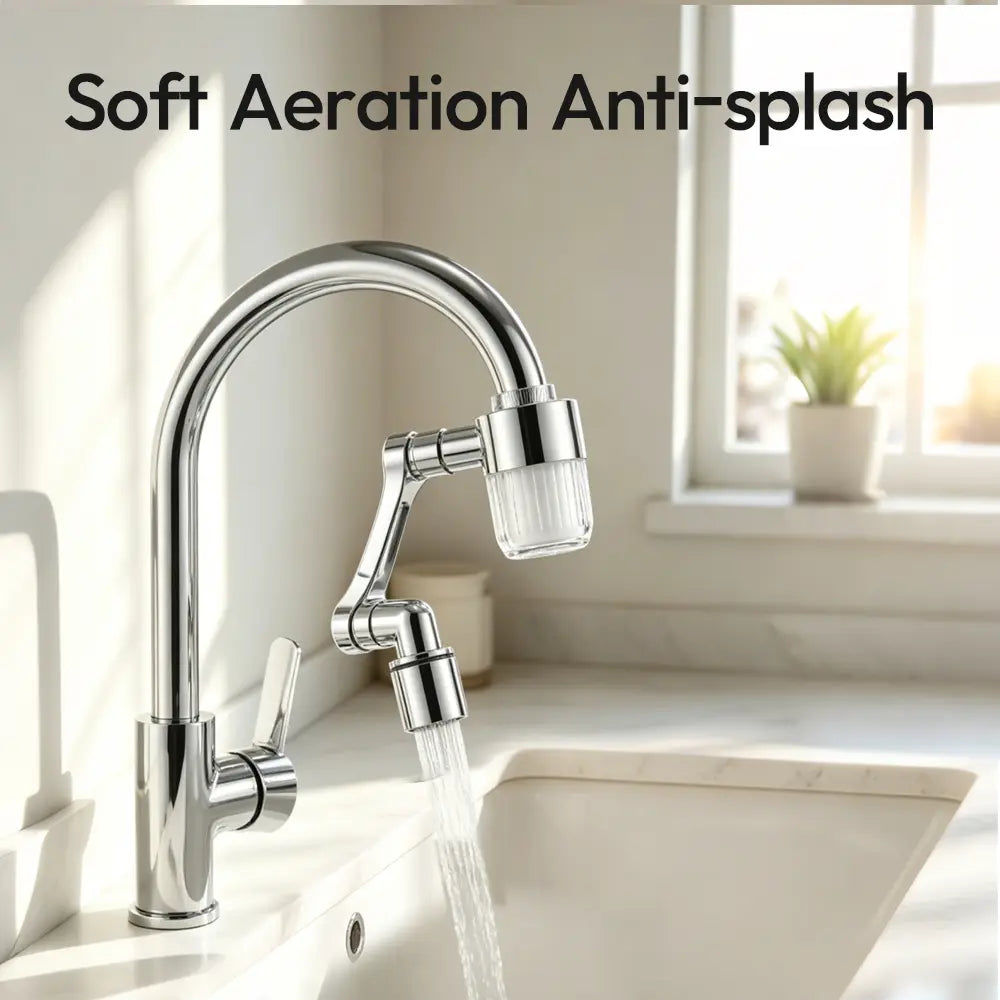 SOPAMI Multi-Angle Swivel Faucet Extender - Rotatable Anti-Splash Tap Aerator with Full Adapter Kit for Kitchen, Bathroom