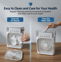 3-in-1 Mini Fan – Humidifier, Personal Air Cooler & Portable LED Light