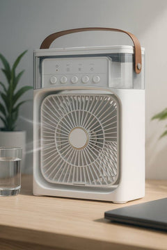 3-in-1 Mini Fan – Humidifier, Personal Air Cooler & Portable LED Light