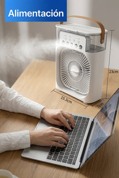 3-in-1 Mini Fan – Humidifier, Personal Air Cooler & Portable LED Light